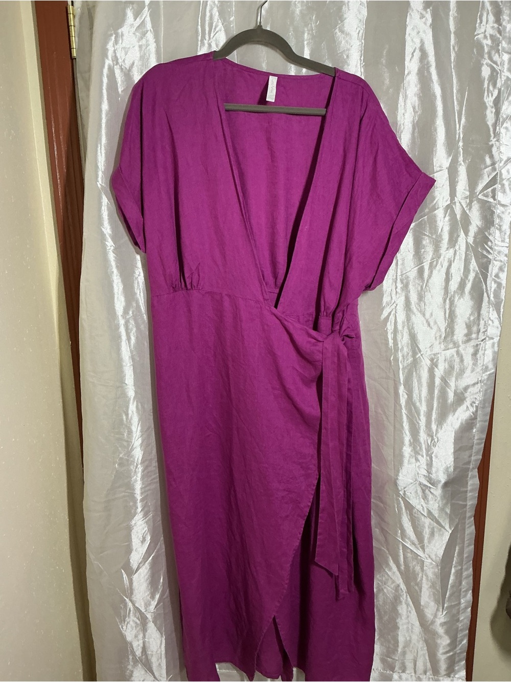 Mango Magenta Wrap Midi Dress